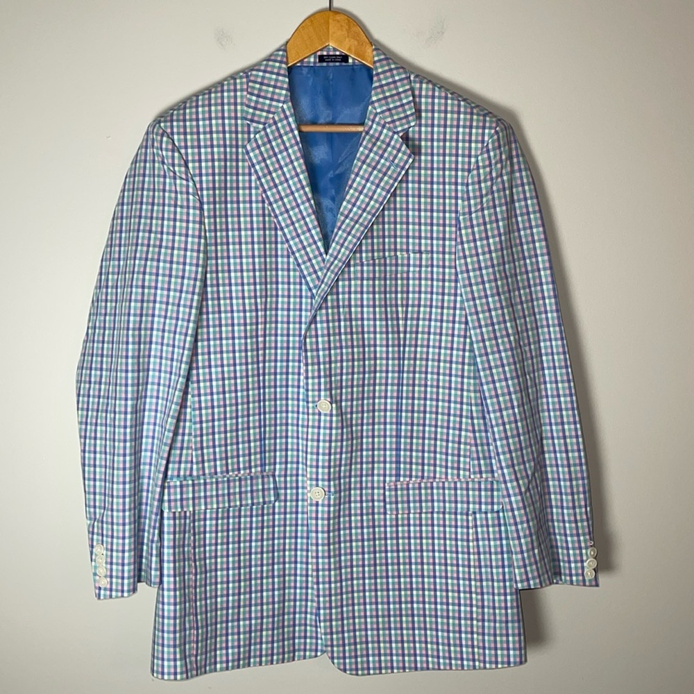 Saddlebred Blue and Green Plaid Blazer